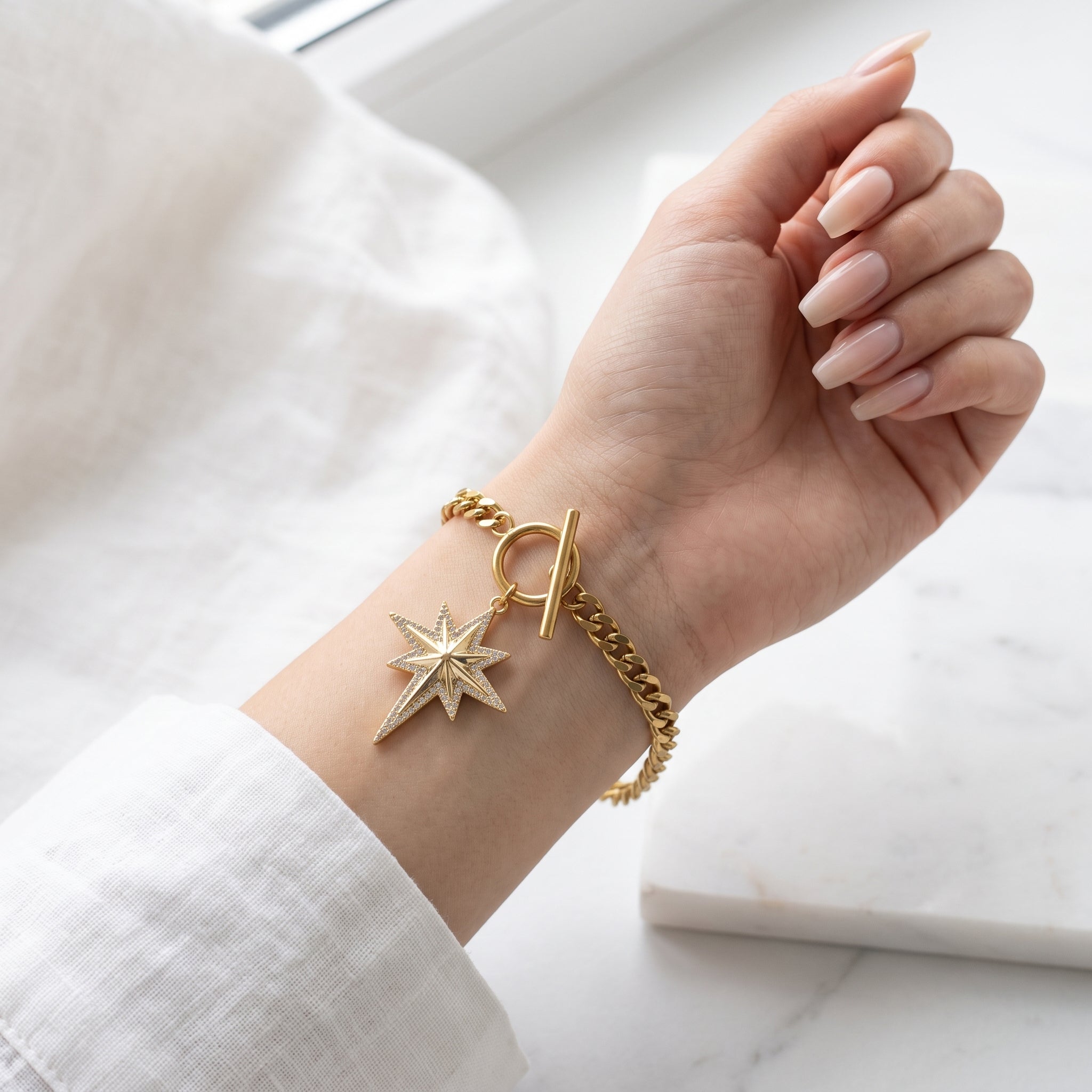 North Star Charm Chain Bracelet Secondary image