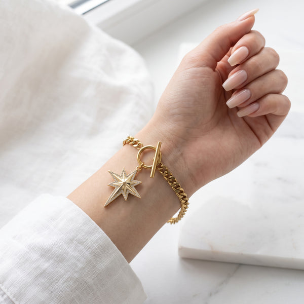 North Star Charm Chain Bracelet - Gold | Tia Maison Egypt