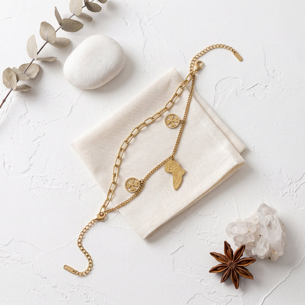 Lucky Clover Charm Layered Bracelet | Tia Maison Egypt