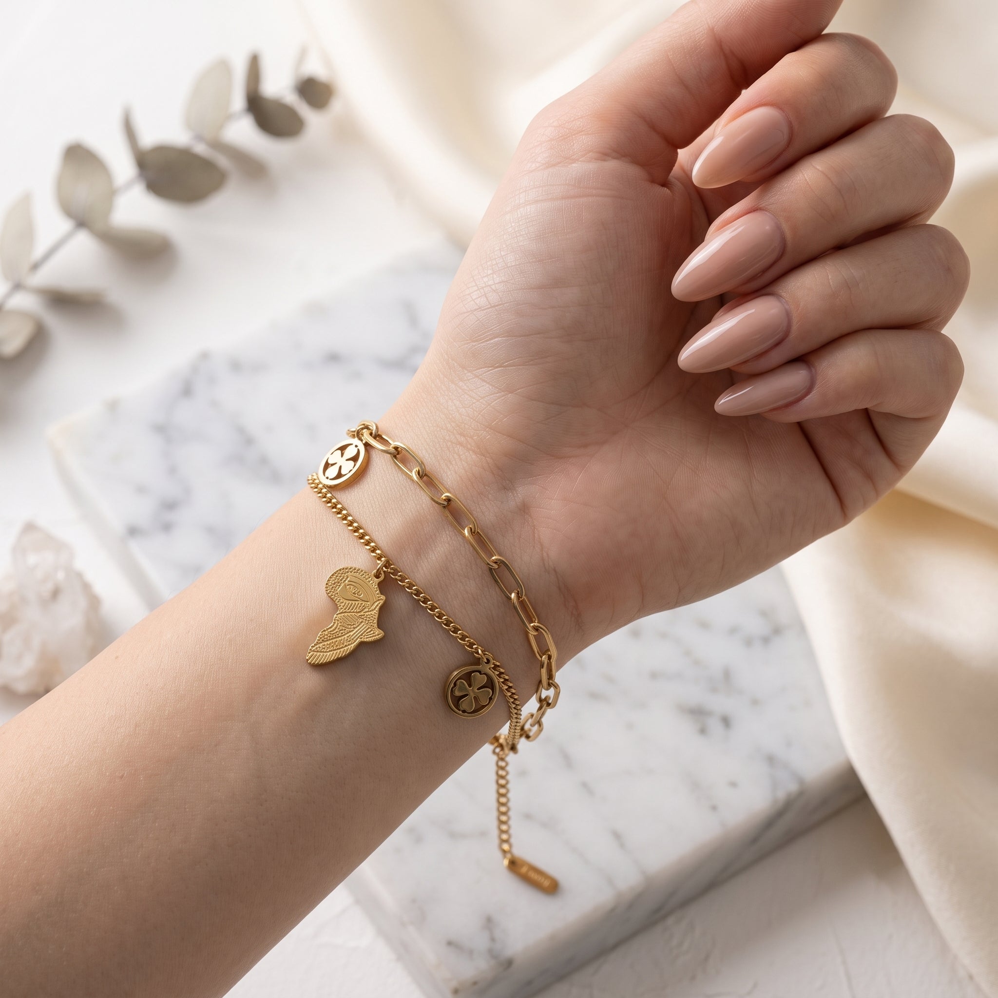 Lucky Clover Charm Layered Bracelet Secondary image