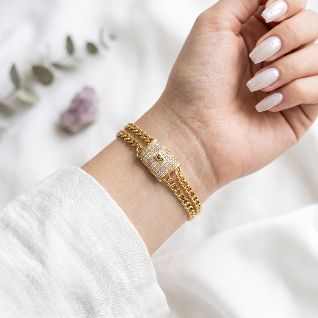 Luxury Lock Chain Bracelet - Gold | Tia Maison Egypt