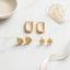 3-Pair Gold Stainless Steel Earring Set | Tia Maison Egypt