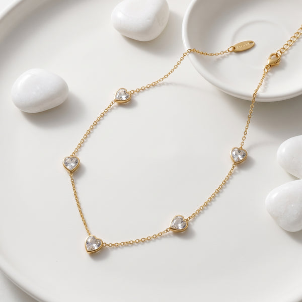 Crystal Heart Station Necklace | Tia Maison Egypt