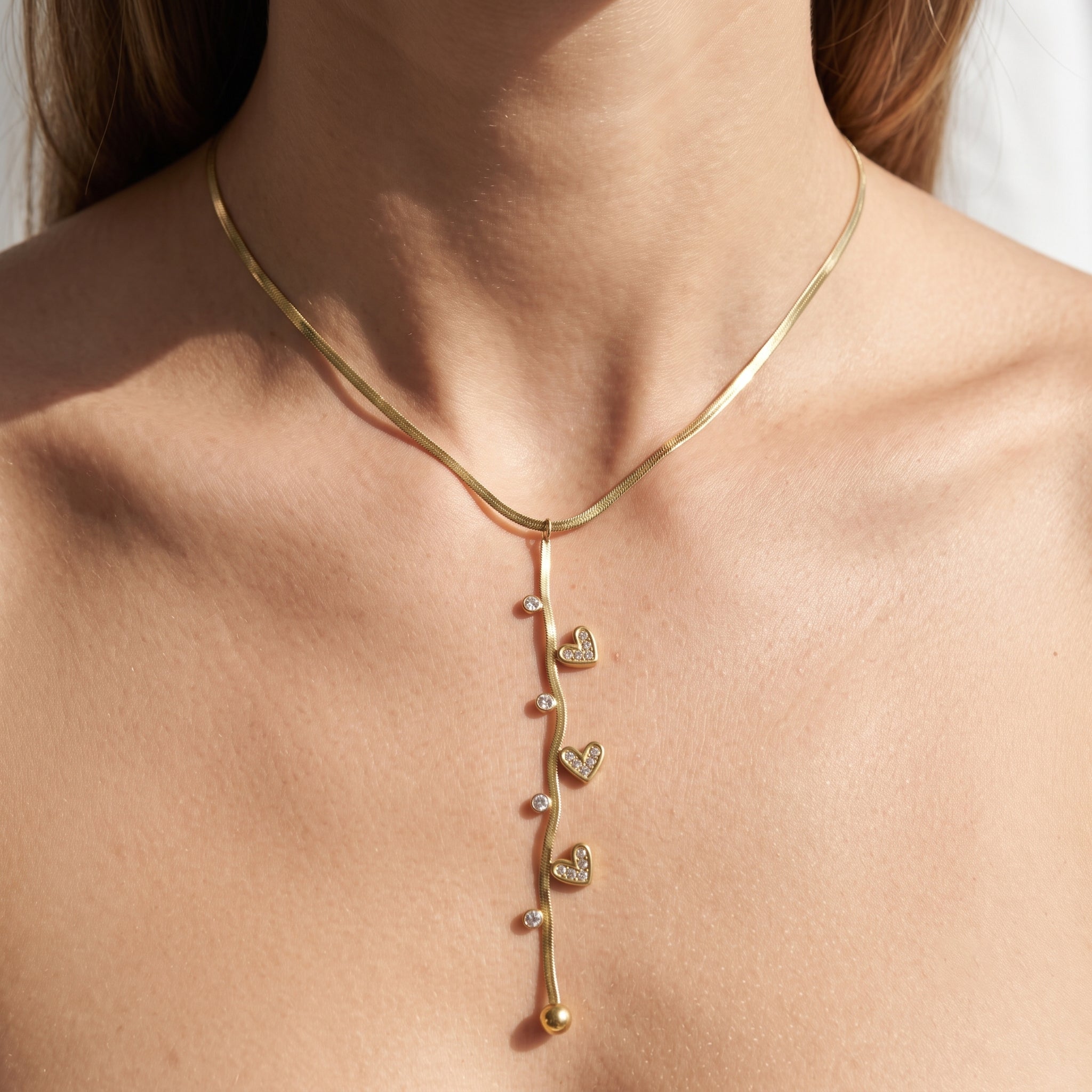 Heart Drop Lariat Necklace Secondary image
