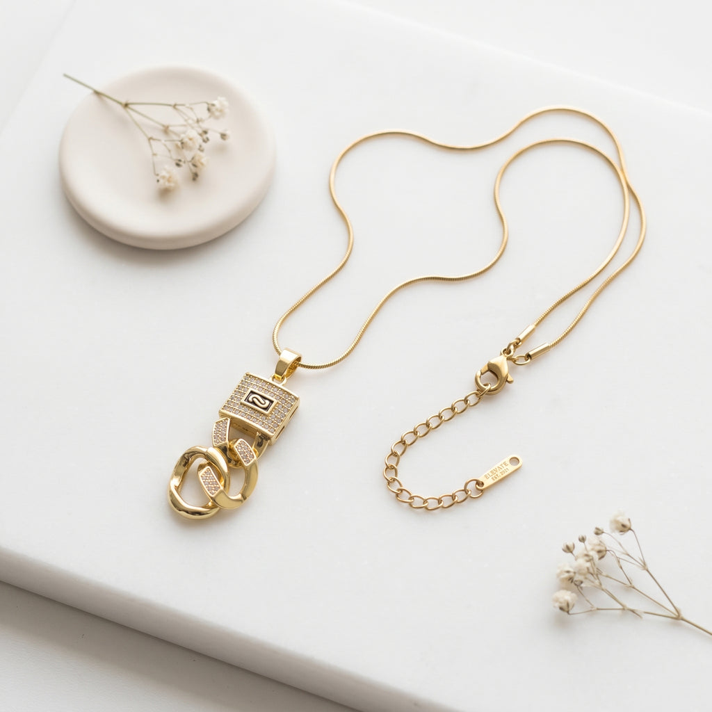 Pavé Link Pendant Necklace | Tia Maison Egypt