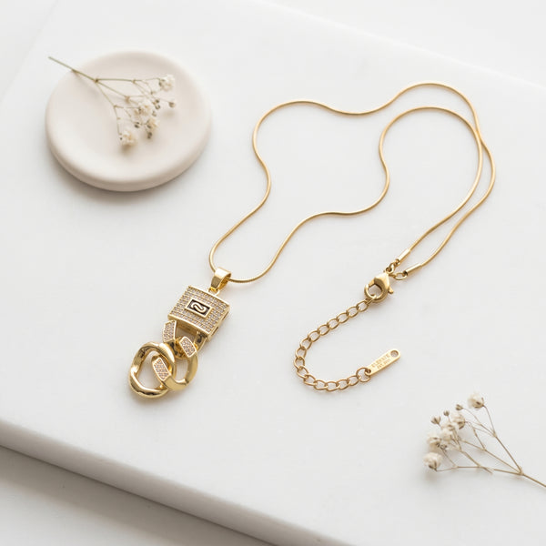 Pavé Link Pendant Necklace | Tia Maison Egypt