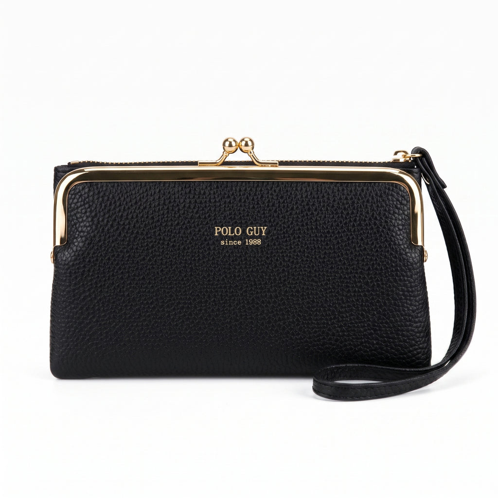 Elegant Frame Clasp Wallet - Black | Tia Maison Egypt