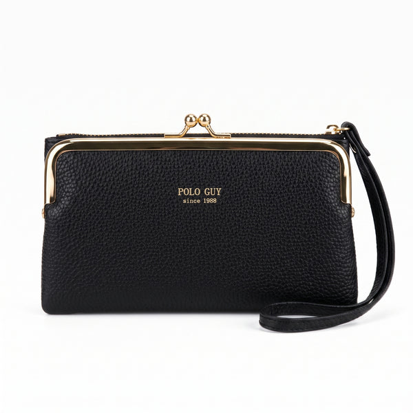 Elegant Frame Clasp Wallet - Black | Tia Maison Egypt