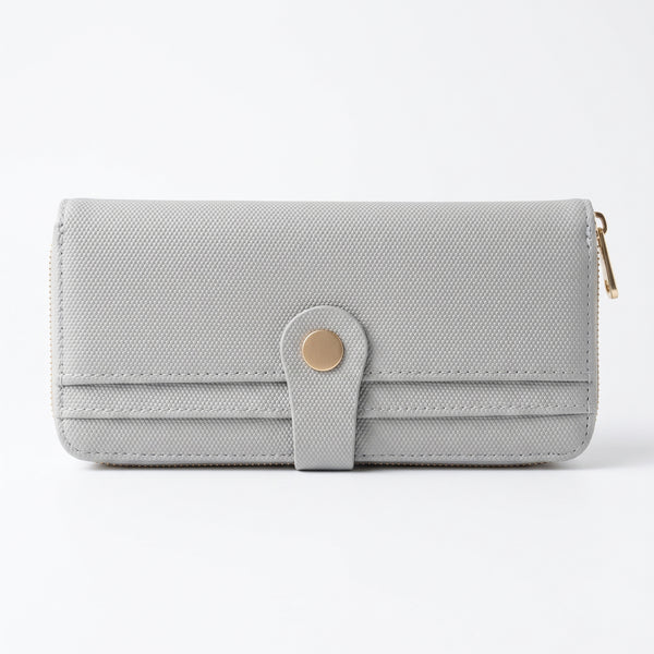 Snap Tab Zip Around Wallet - Light Grey | Tia Maison Egypt